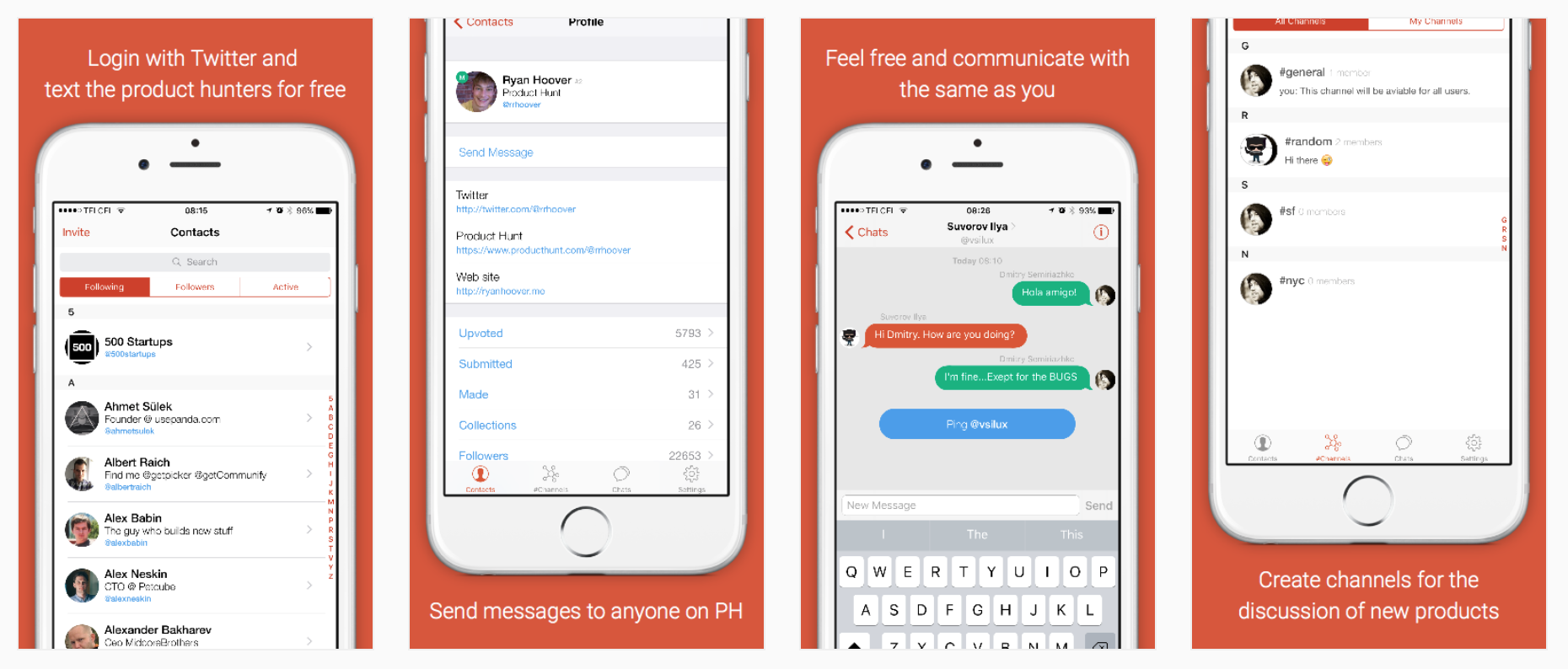 Production - messenger for Product Hunt