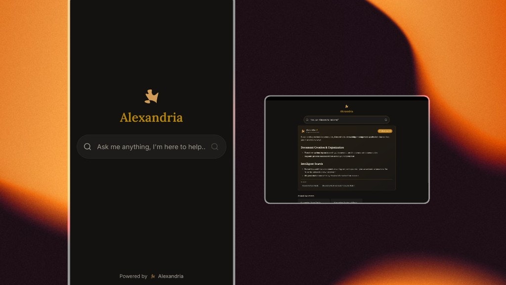 Alexandria - Main product screenshot demonstrating key features and user interface
