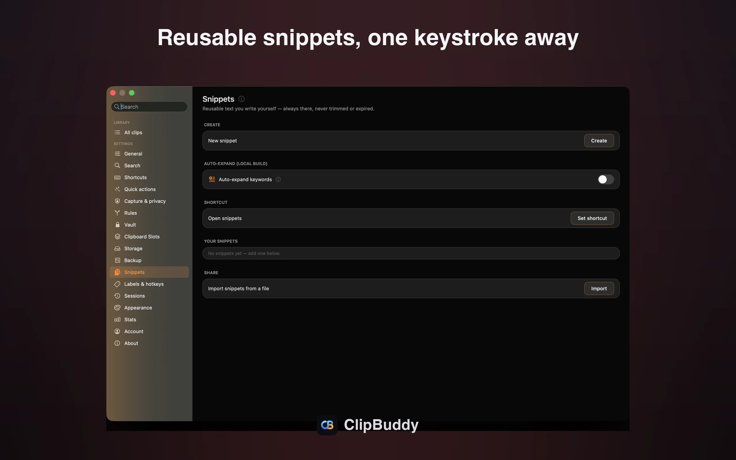 ClipBuddy screenshot