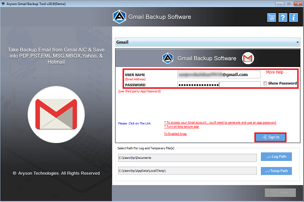 เครื่องมือสำรอง Aryson Gmail media 2