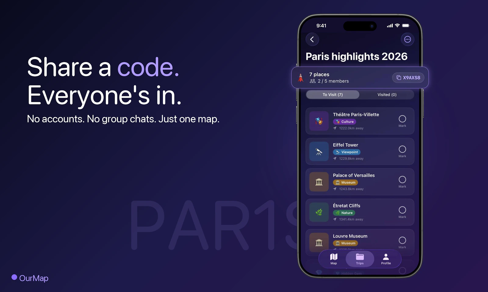 OurMap: Trip Planner & Places screenshot 2