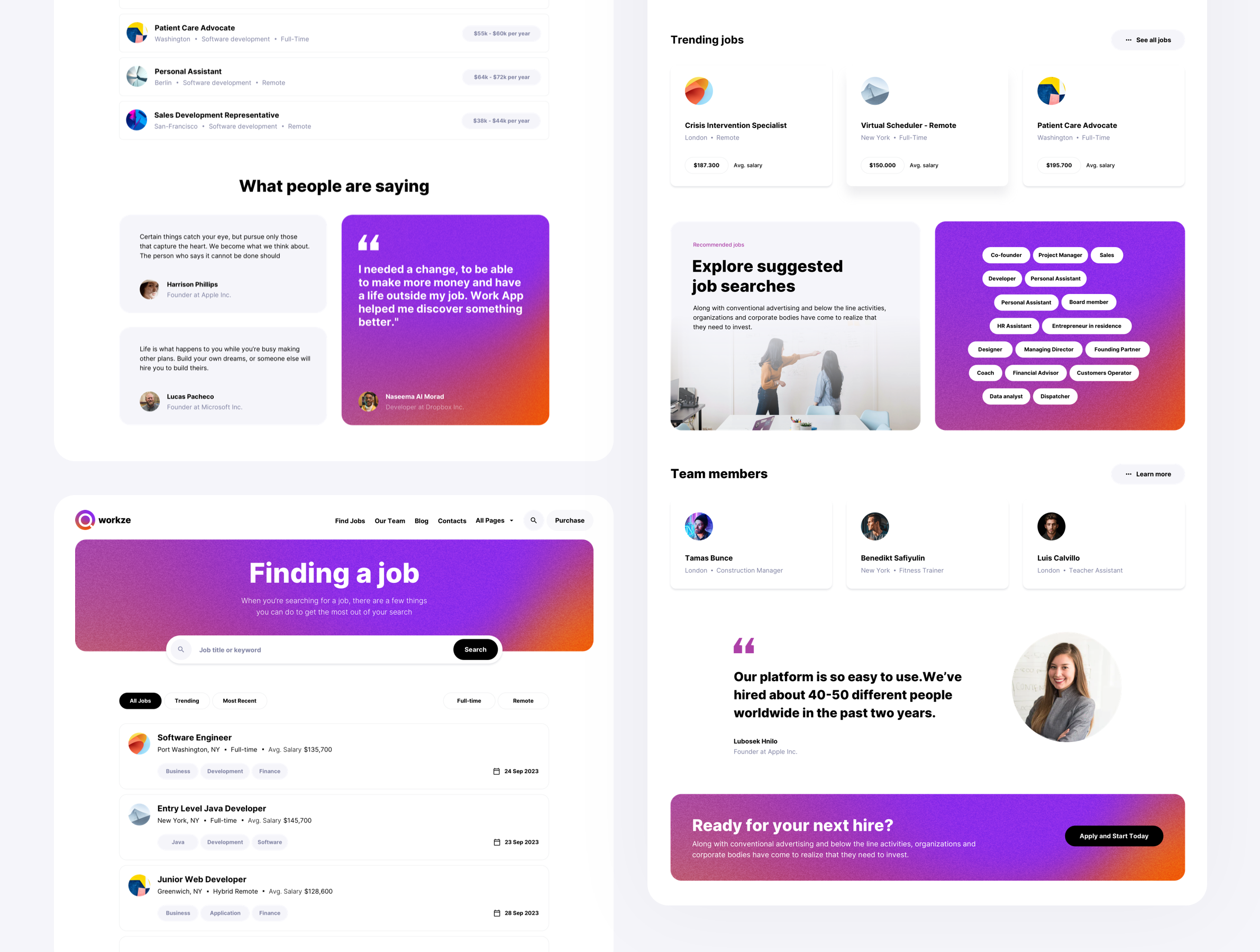 Modèle du Workze Job Board pour Framer media 2