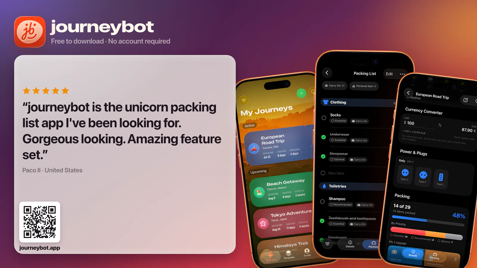 journeybot: Pack. Ask. Go. screenshot 3