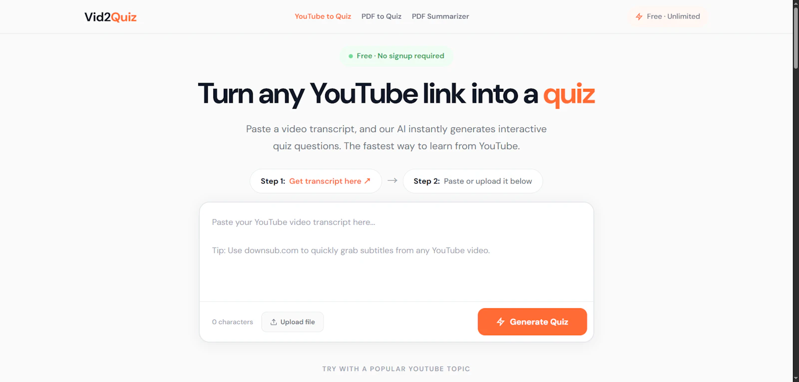 Vid2Quiz screenshot 1