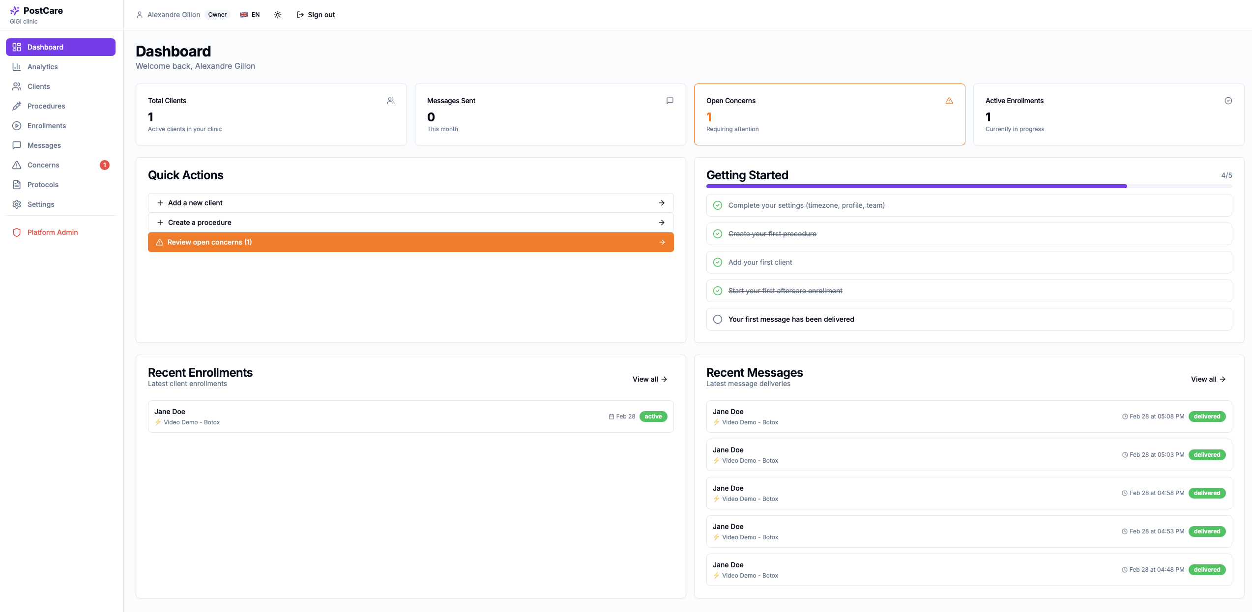 PostCare - Screenshot 2 showing product features and functionality