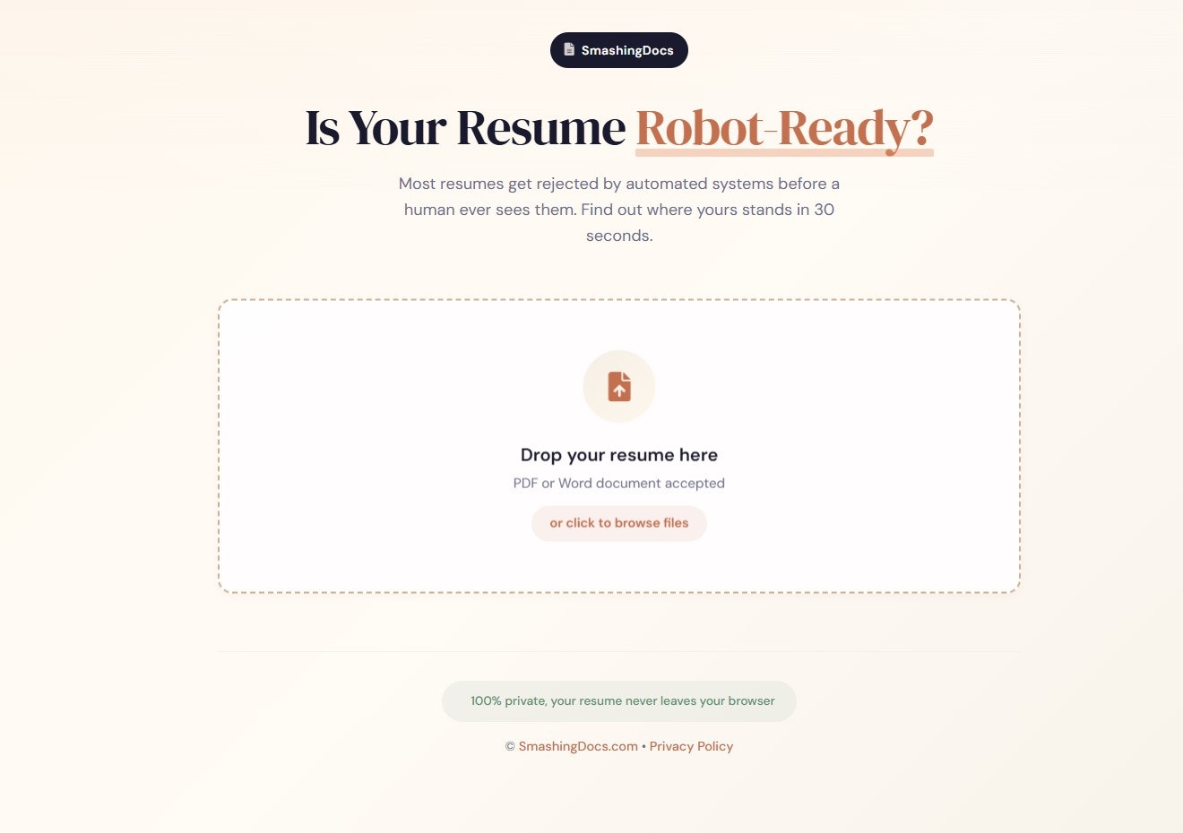 ATS Resume Checker by SmashingDocs gallery image