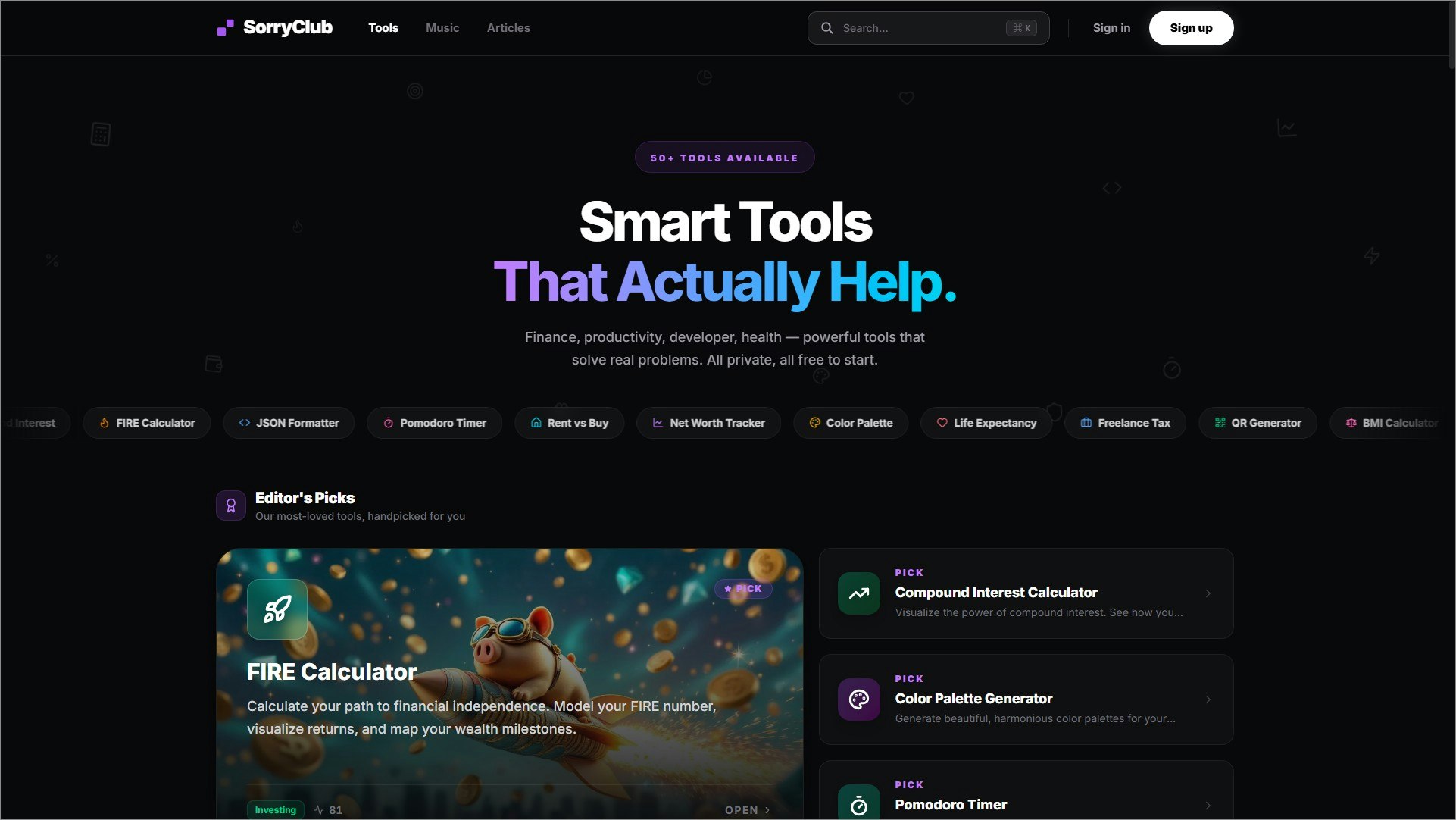SorryClub - Screenshot 2 showing product features and functionality