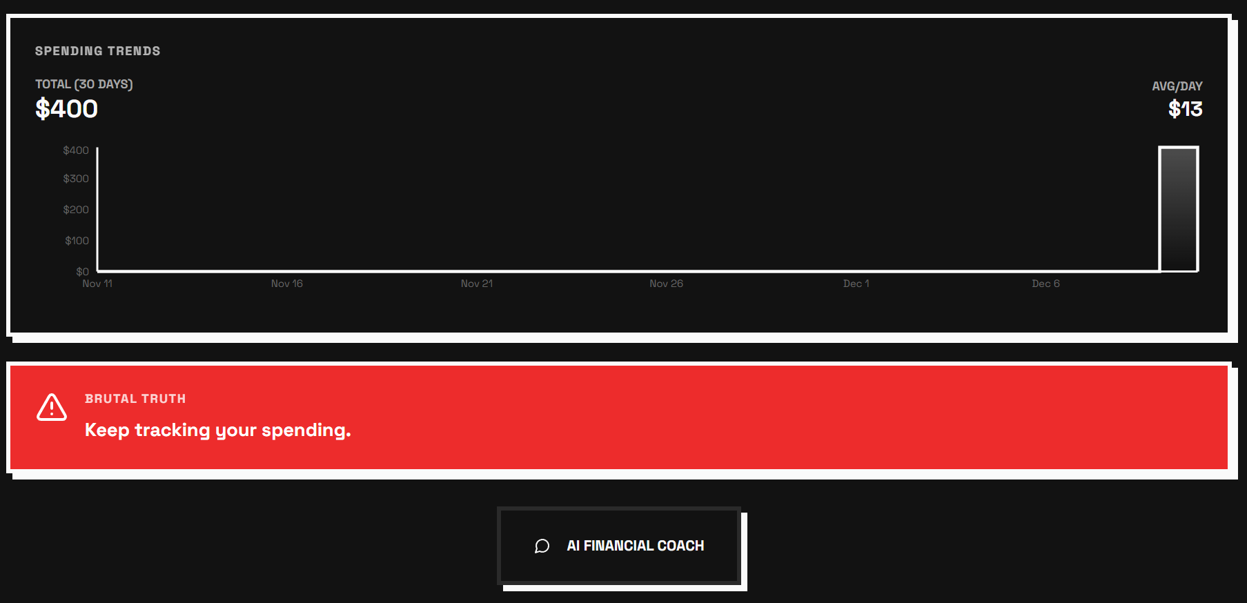 BrutalFinance - Screenshot 3 showing product features and functionality