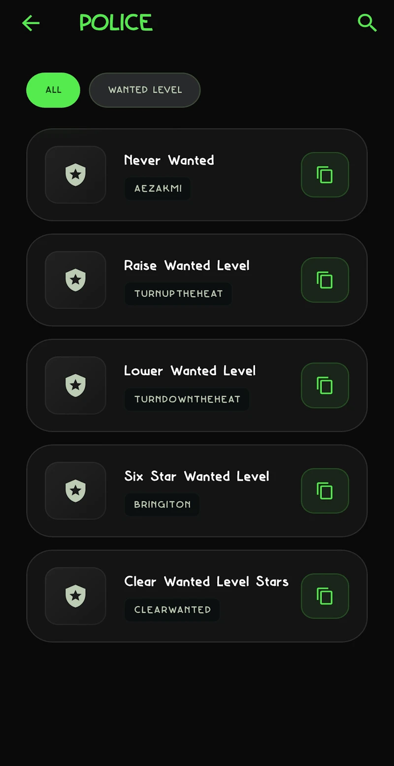 GTA SA Cheats Pro screenshot 2
