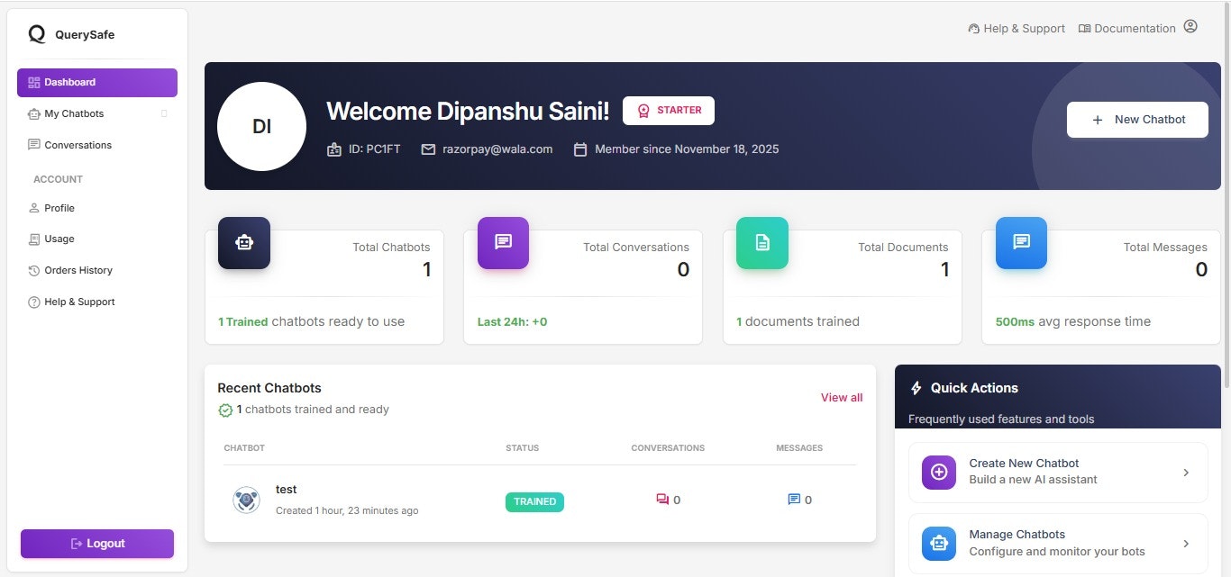 QuerySafe - Main product screenshot demonstrating key features and user interface