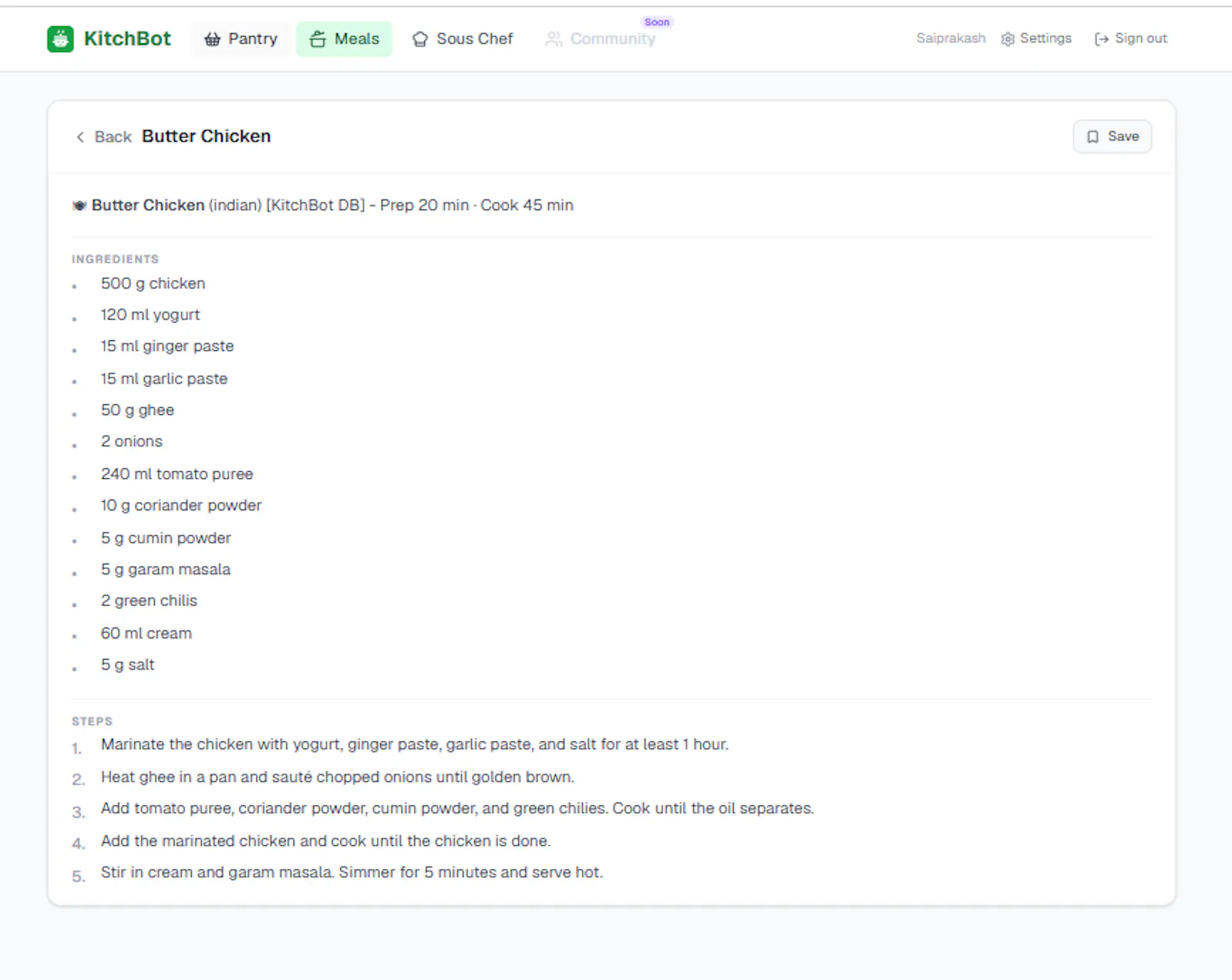 KitchBot screenshot 3