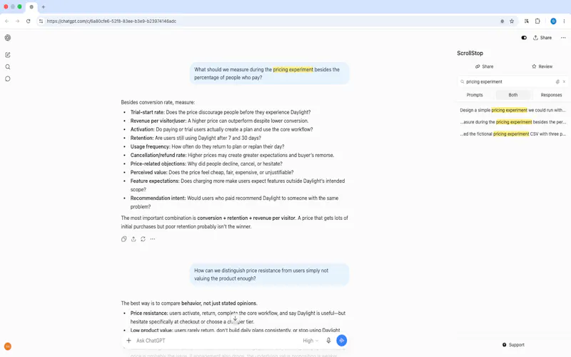ScrollStop: Navigate Long ChatGPT Chats screenshot 3
