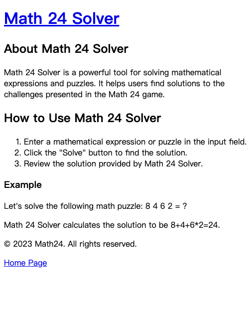 Math 24 Solver media 2