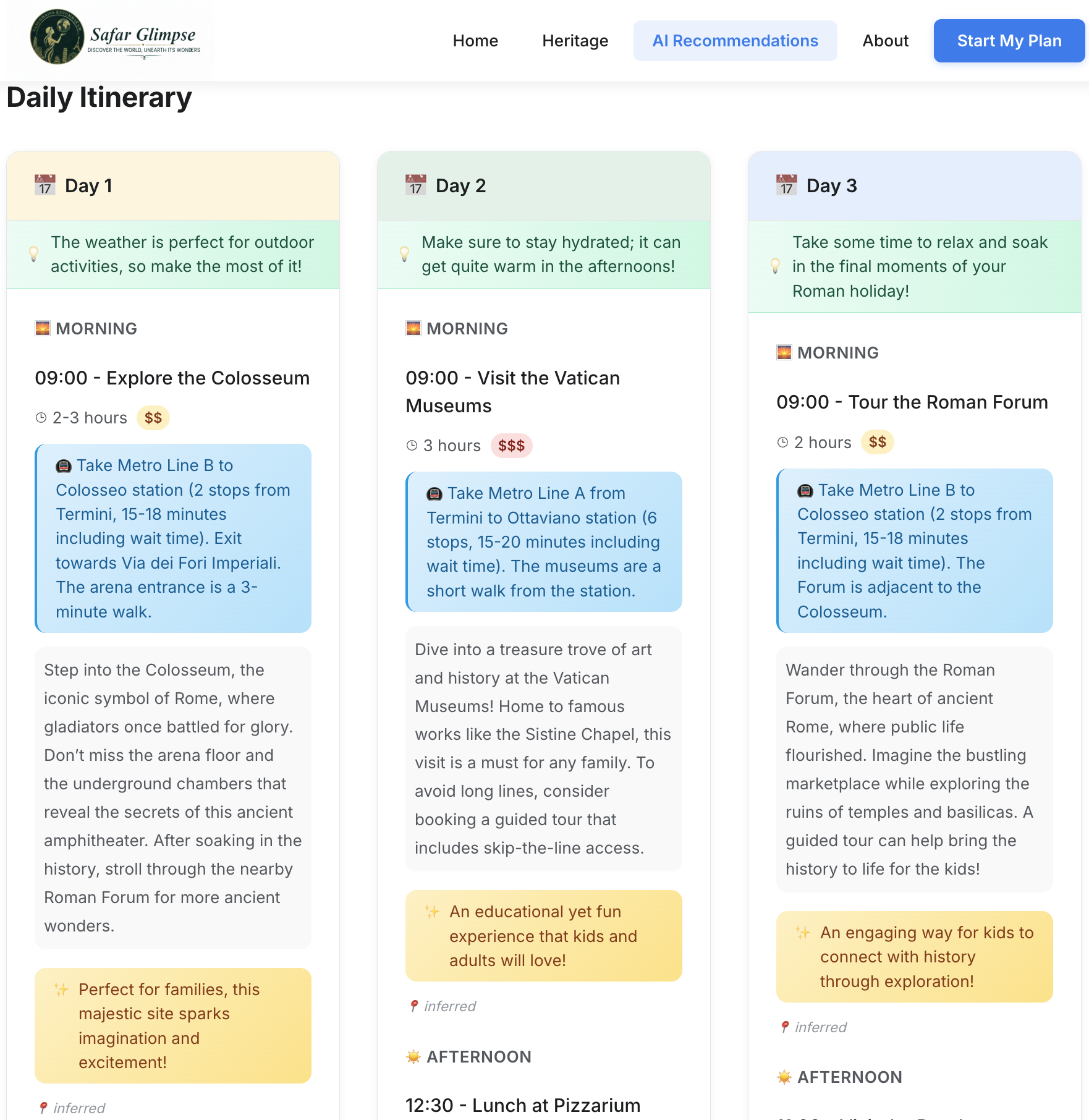 SafarGlimpse: AI That Plans Real Trips gallery image
