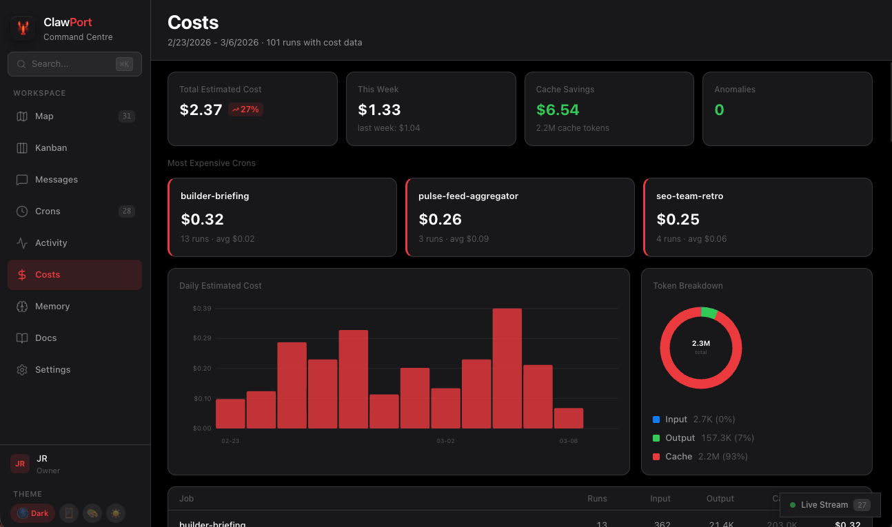 ClawPort - Screenshot 5 showing product features and functionality