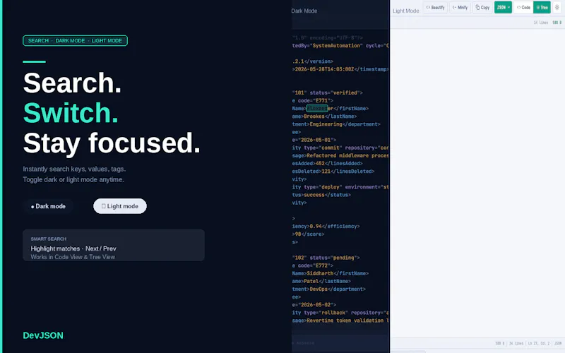 DevJSON screenshot 1