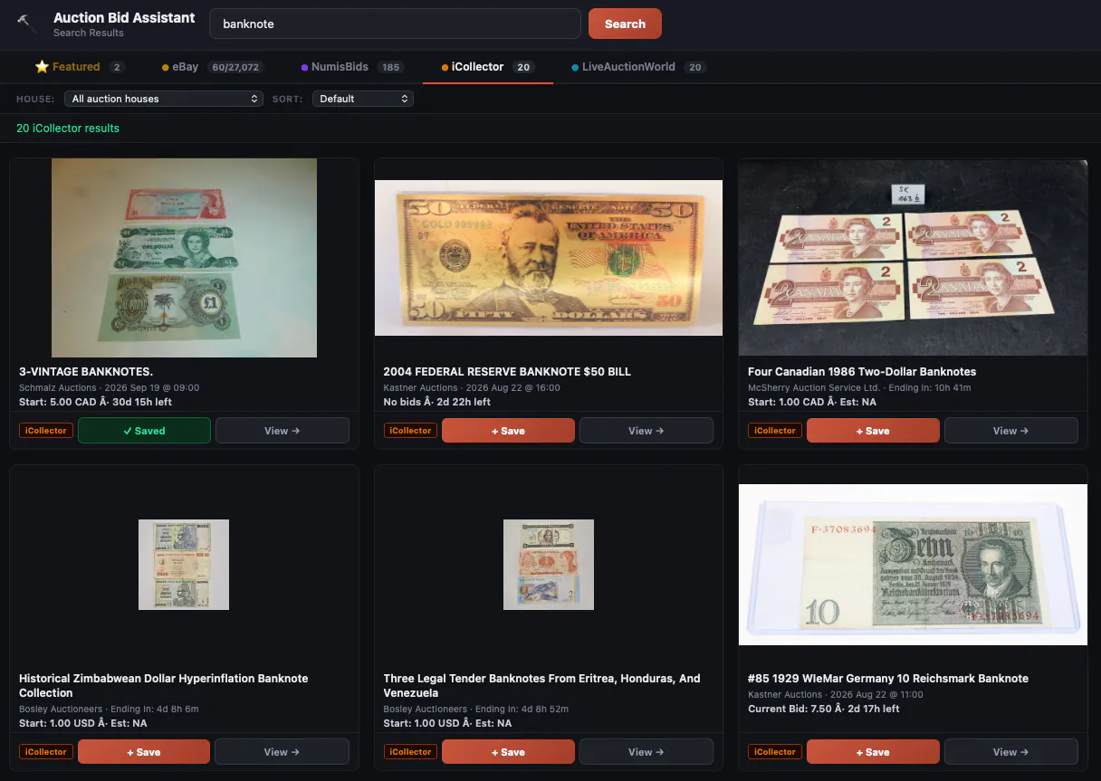 Auction Search  gallery image