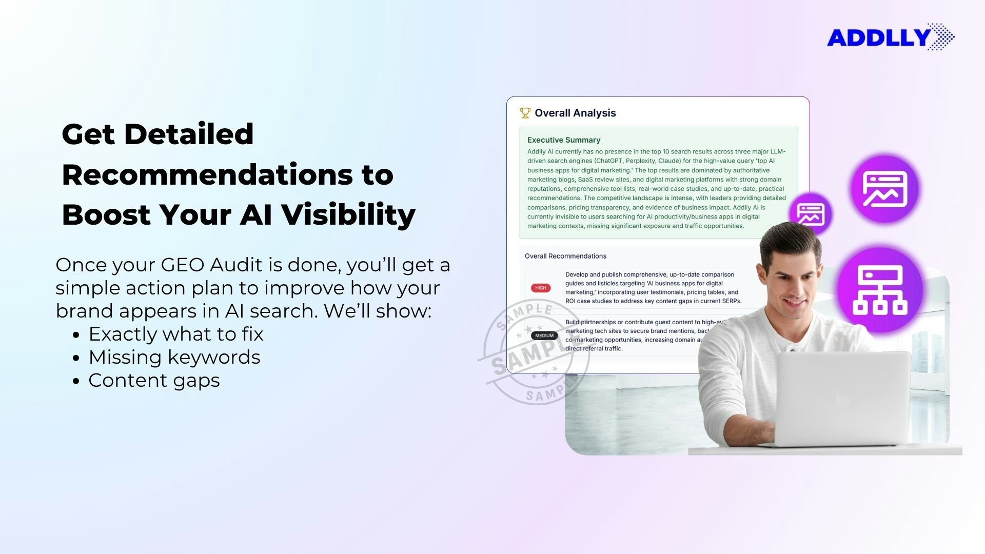 Média Audit AI GEO: outil de suivi de la recherche AI - Améliorer la visibilité de l'IA dans Chatgpt, Gemini & Perplexity 1