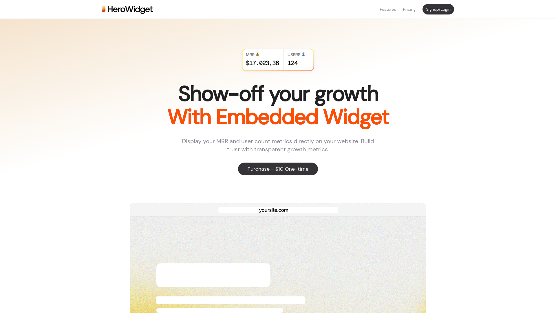 Hero Widget - Main product screenshot demonstrating key features and user interface