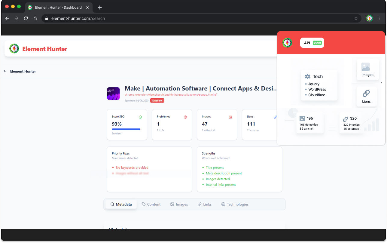 Mídia 2 de Painel de caçadores de elementos - Hunter de elemento agora conectado ao painel NextJS