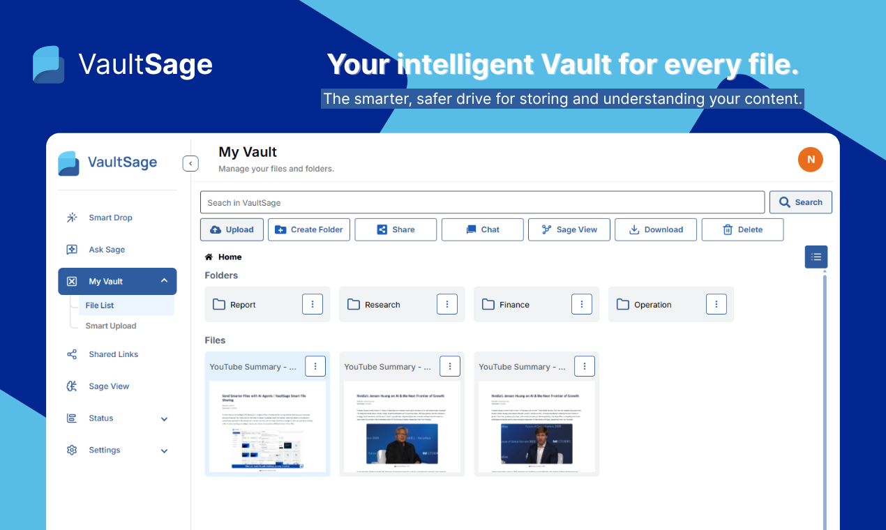 VaultSage - Main screenshot showing features and interface