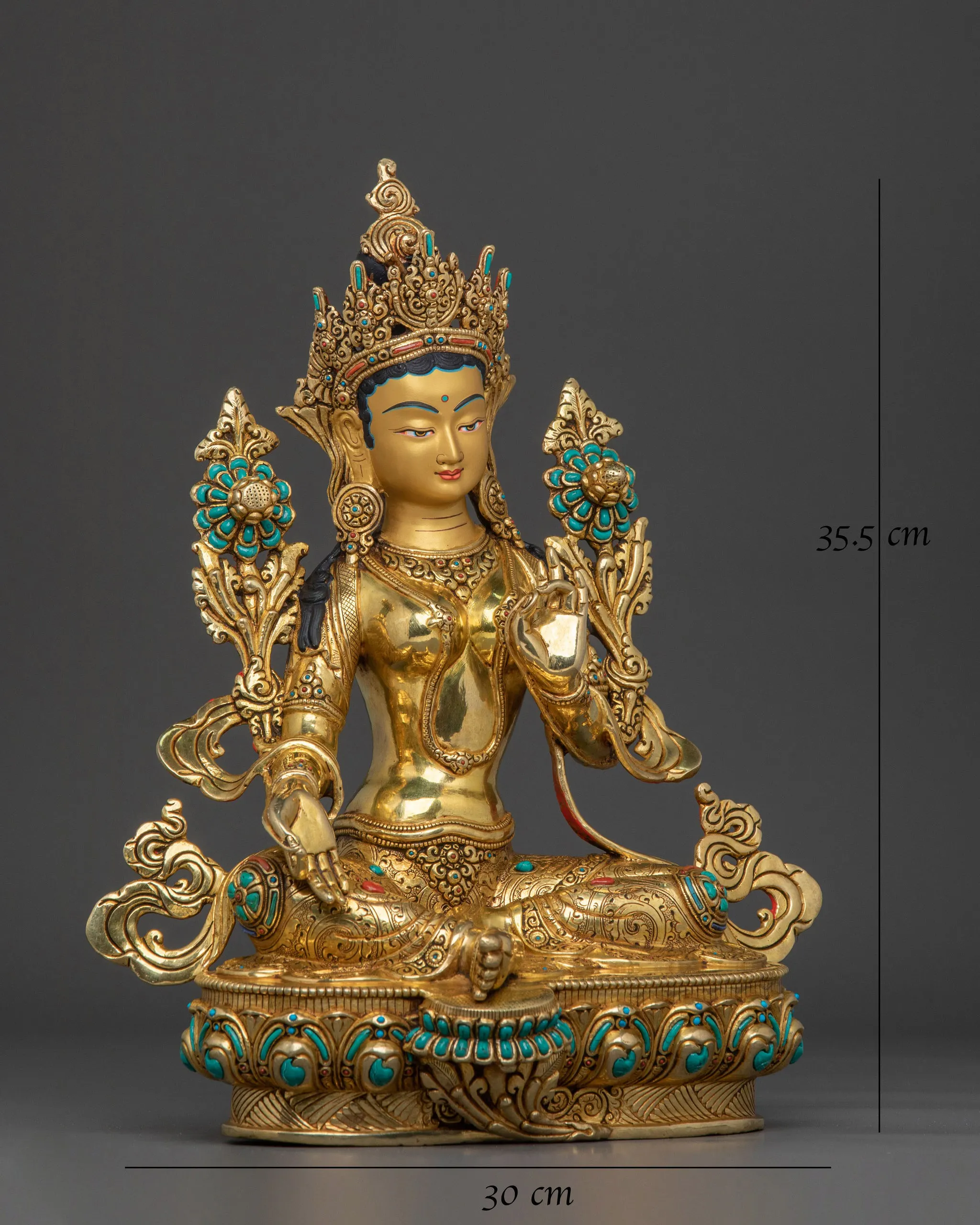 Green Tara Tibetan Buddhist Statue gallery image