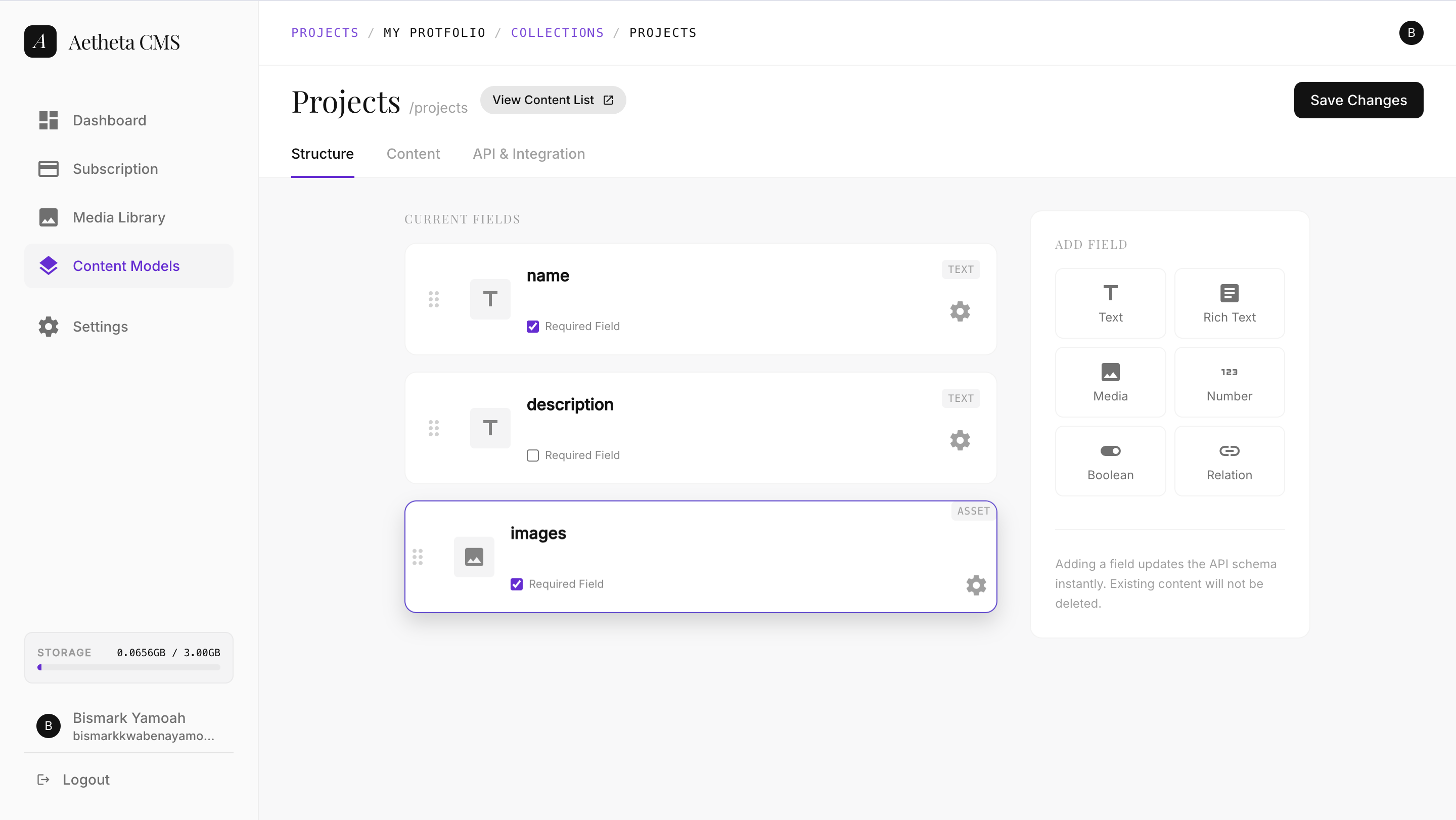 Aetheta CMS - Main product screenshot demonstrating key features and user interface