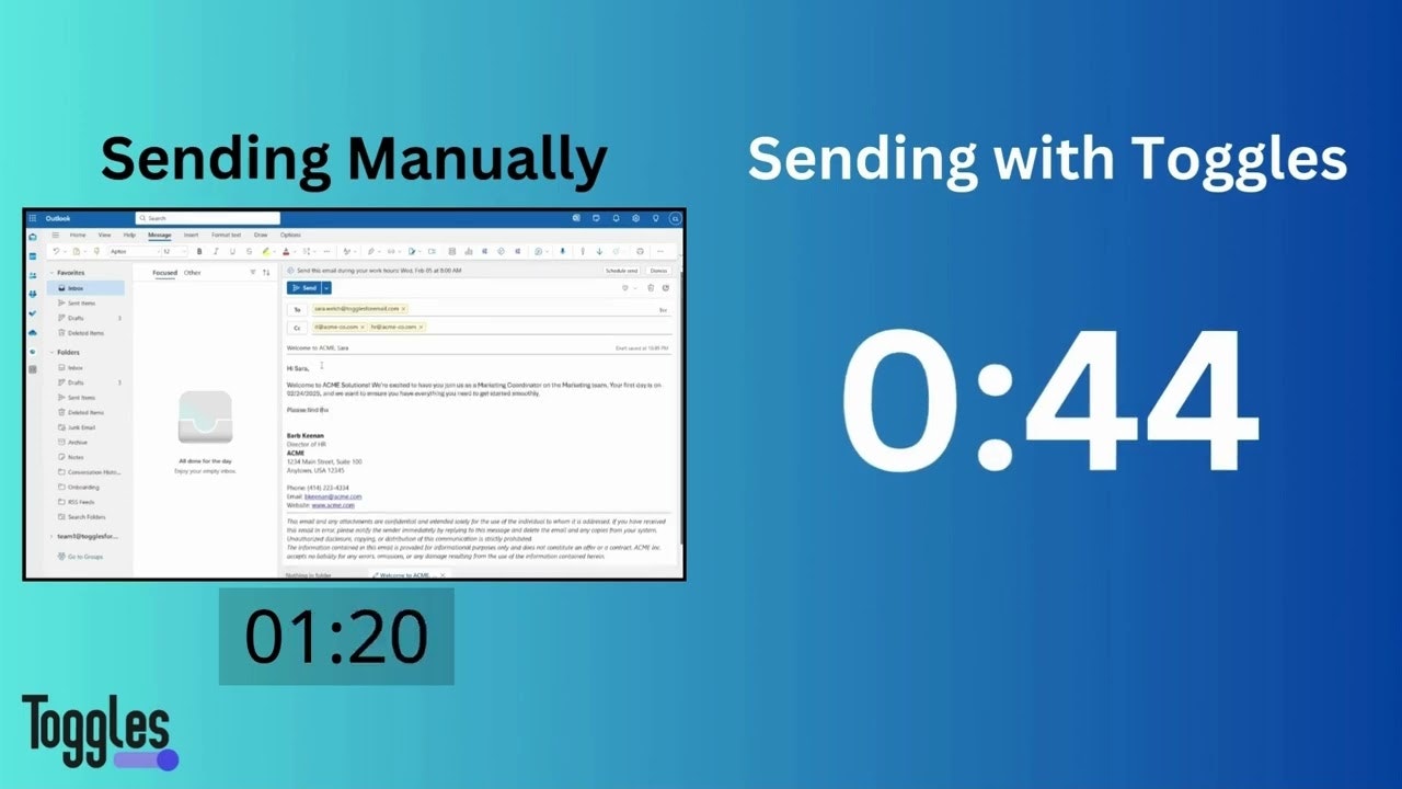 Toggles for Outlook
