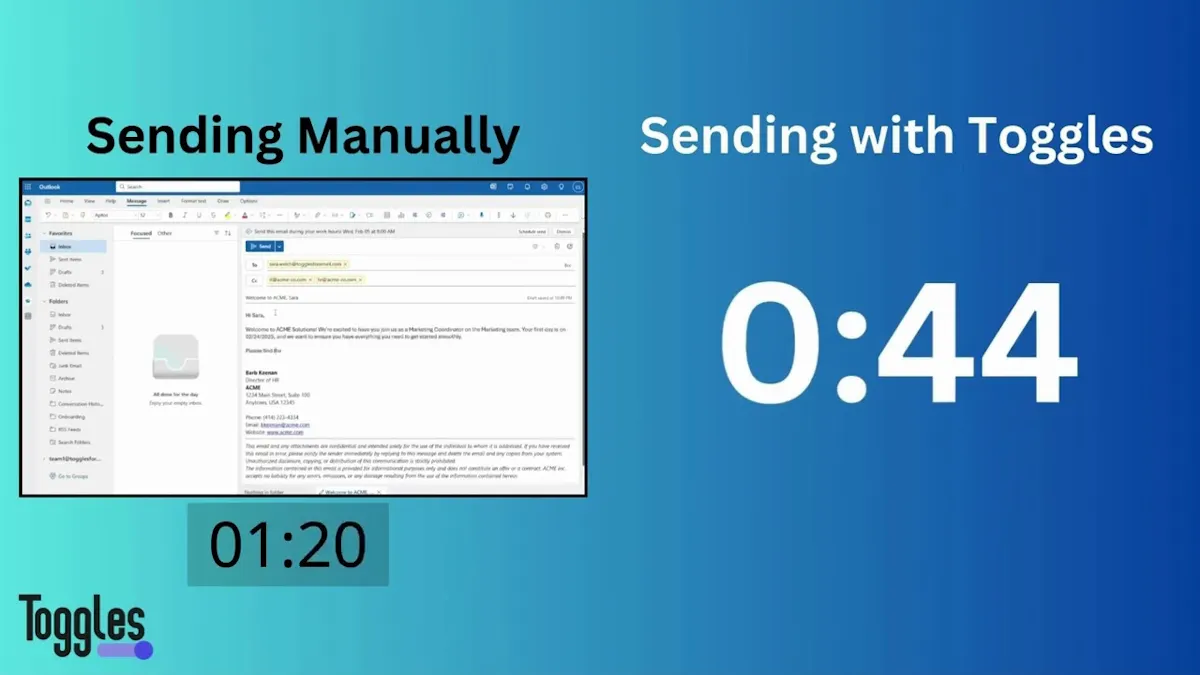 Toggles for Outlook