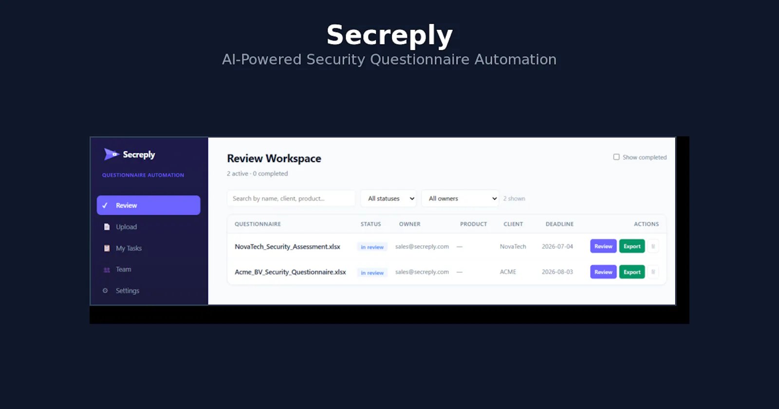 Secreply screenshot 1