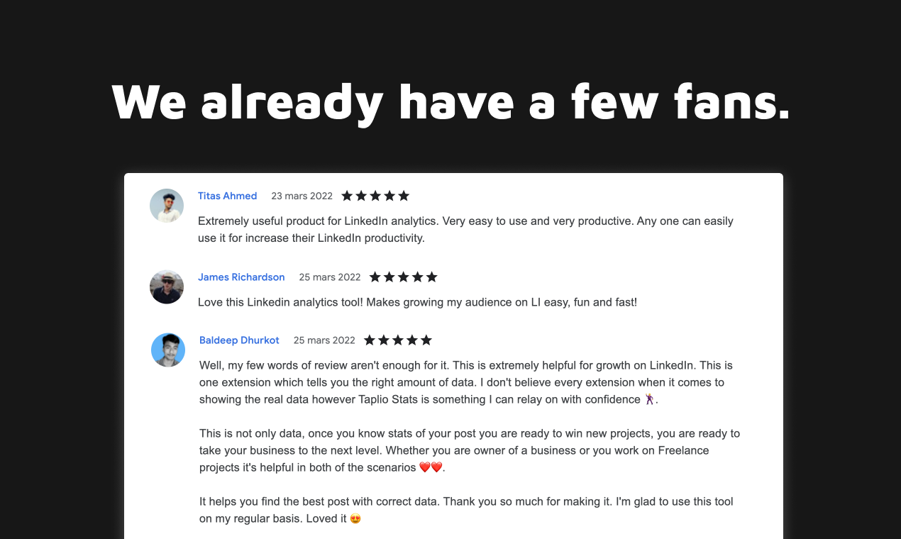 Taplio Stats for LinkedIn gallery image