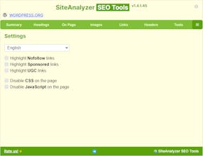 SiteAnalyzer SEO Tools Chrome Extension gallery image
