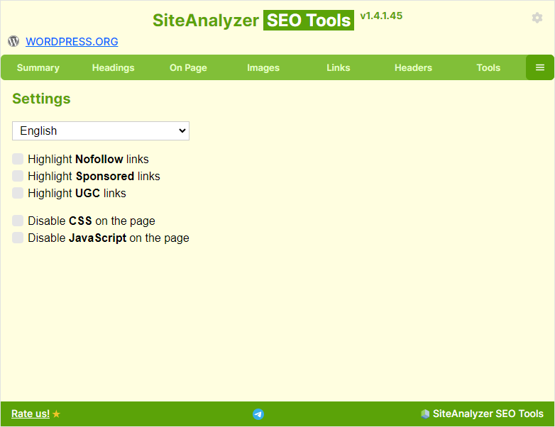 Siteanalyzer SEO Strumenti Chrome Extension media 8