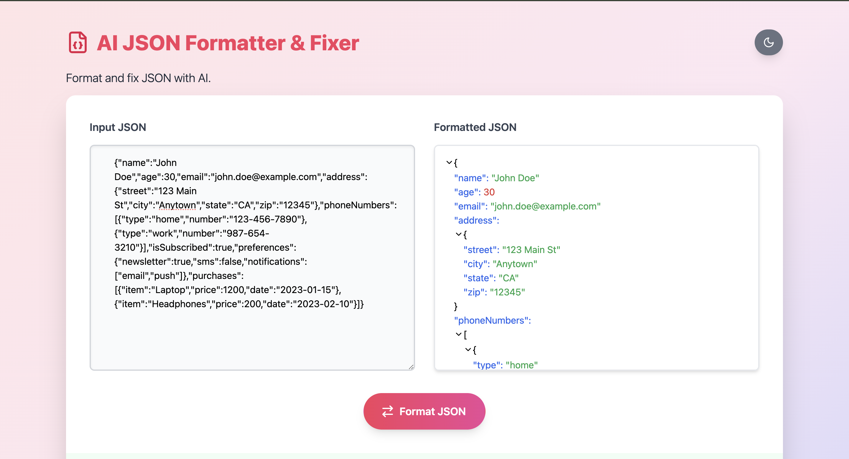 Mídia 3 de Ai JSON formatador