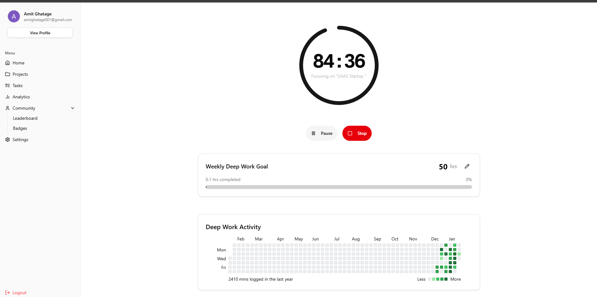 DeepTrack Club - Main product screenshot demonstrating key features and user interface