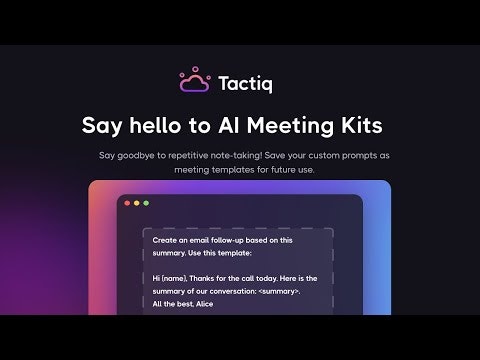 startuptile Tactiq AI Meeting Kits-Use AI prompts to extract key insights from your meetings