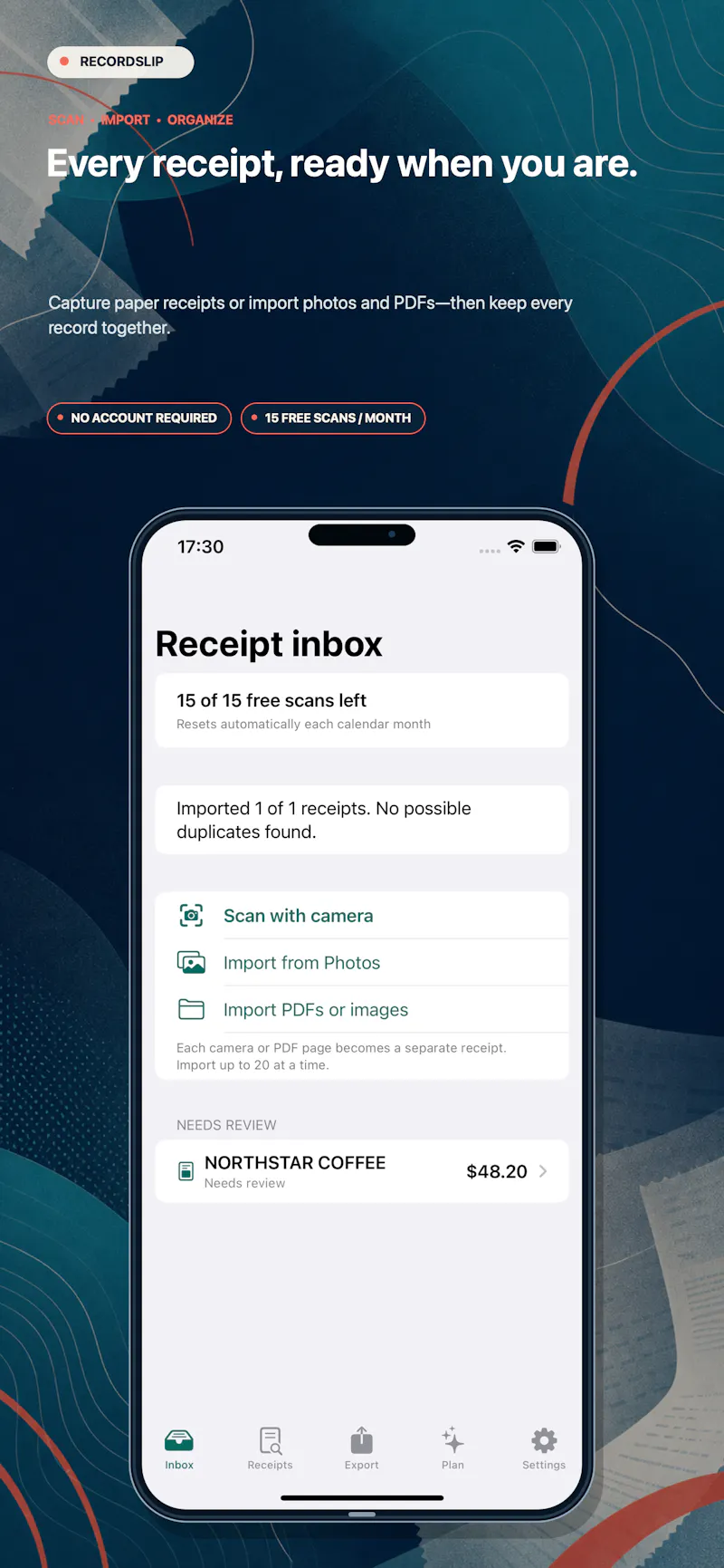 RecordSlip: Scan & Export screenshot 2