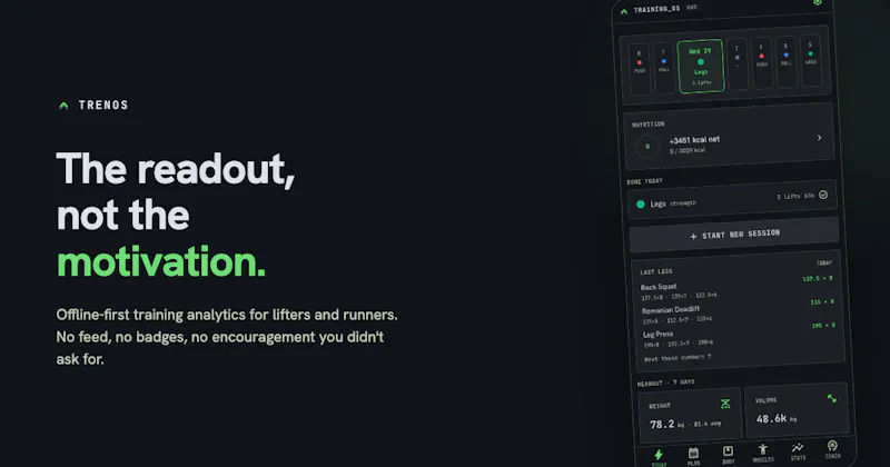 TrenOS — The readout, not the motivation screenshot 2