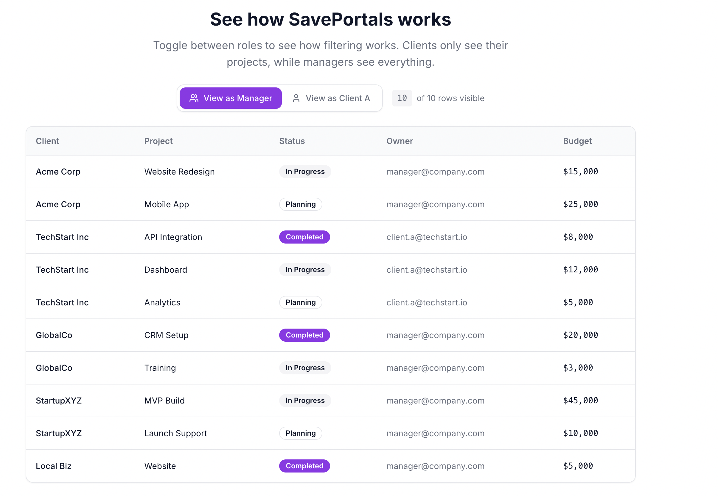 SavePortals - Notion Client Portals gallery image