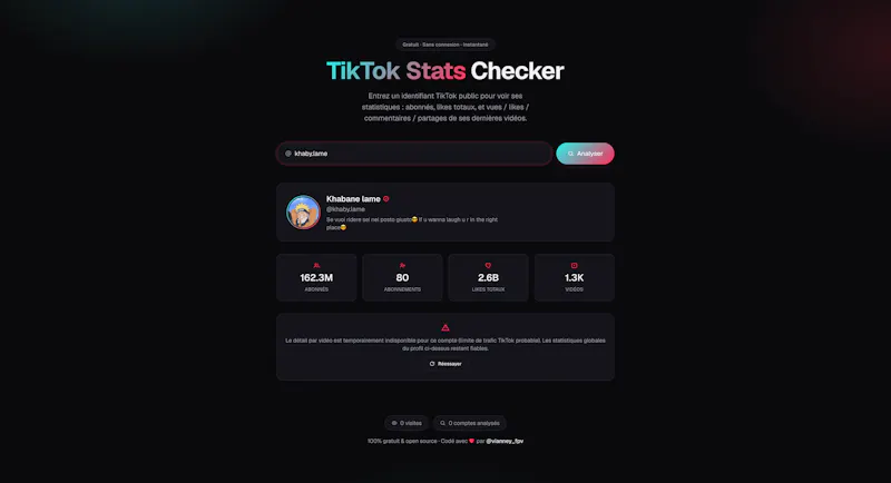 TikTok Stats Checker screenshot 2