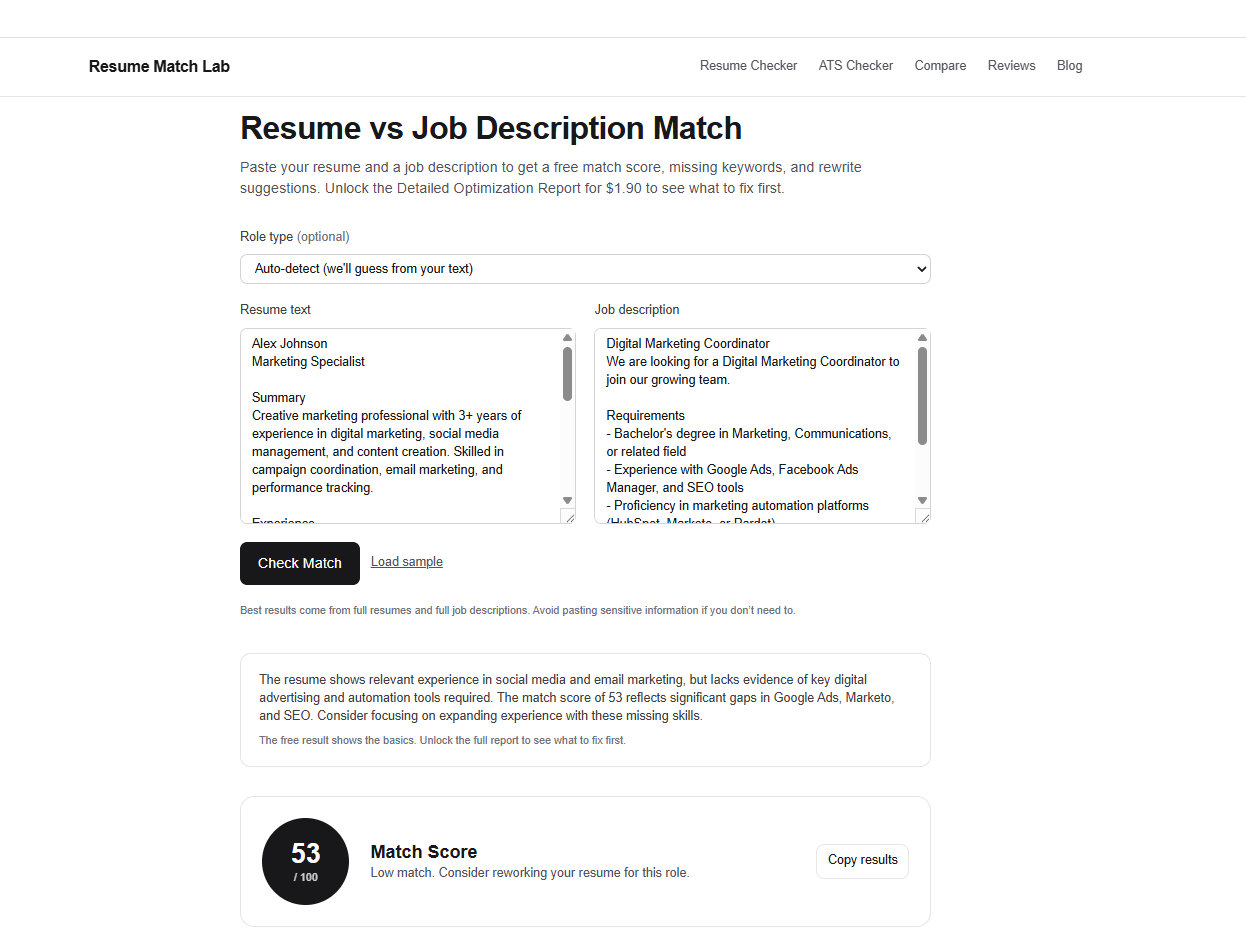 Resume Match Lab gallery image