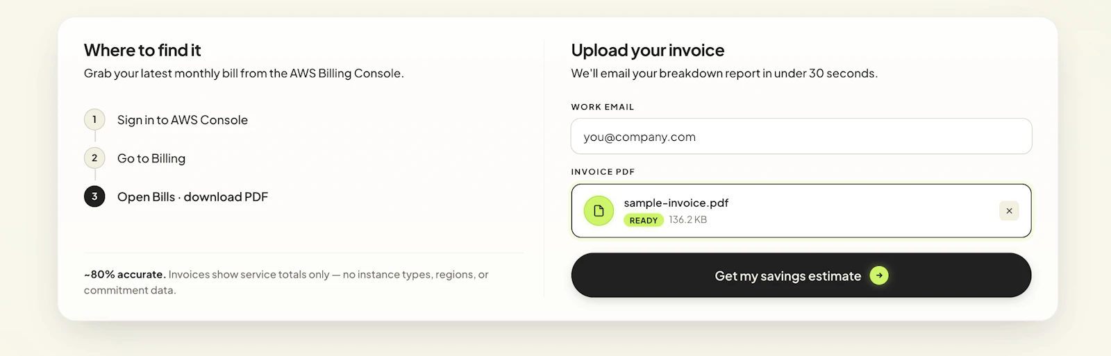 AWS Savings Calculator by Usage AI screenshot 2