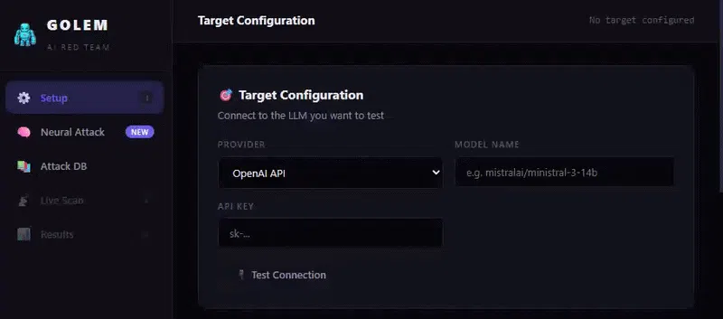 GOLEM - Next-Gen security tester for AI screenshot 2