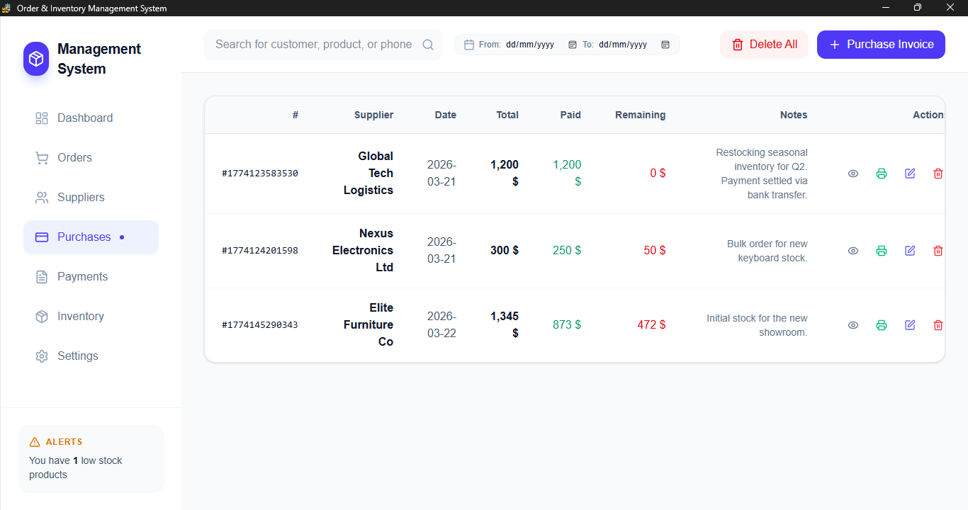 Order and Inventory Management System gallery image