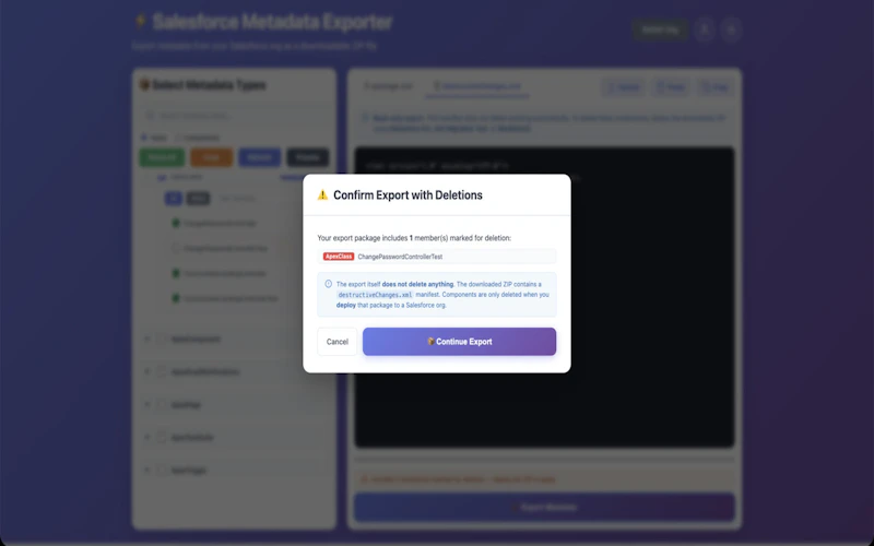 Salesforce Metadata Exporter screenshot 3