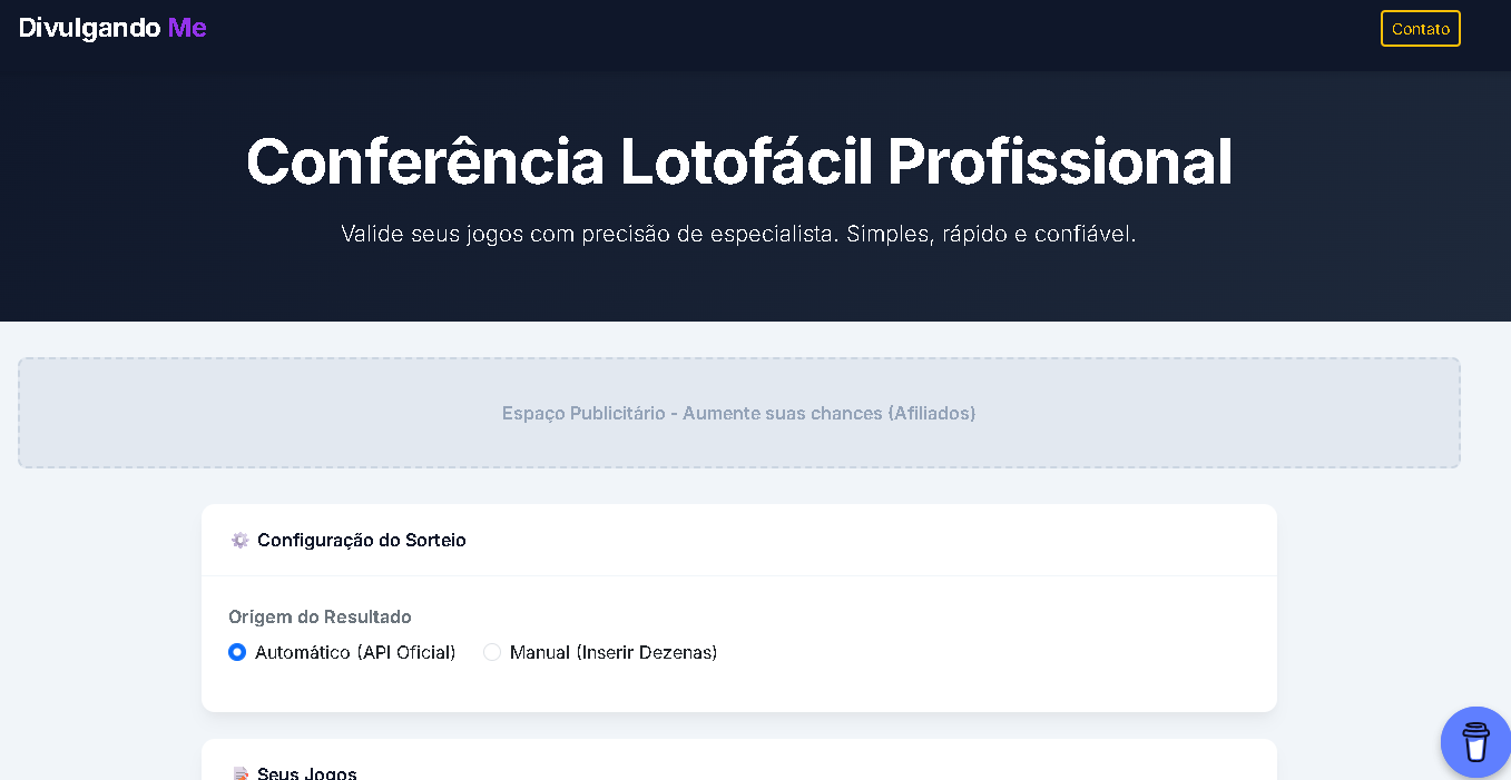 Conferência Lotofácil Profissional - Screenshot 4 showing product features and functionality