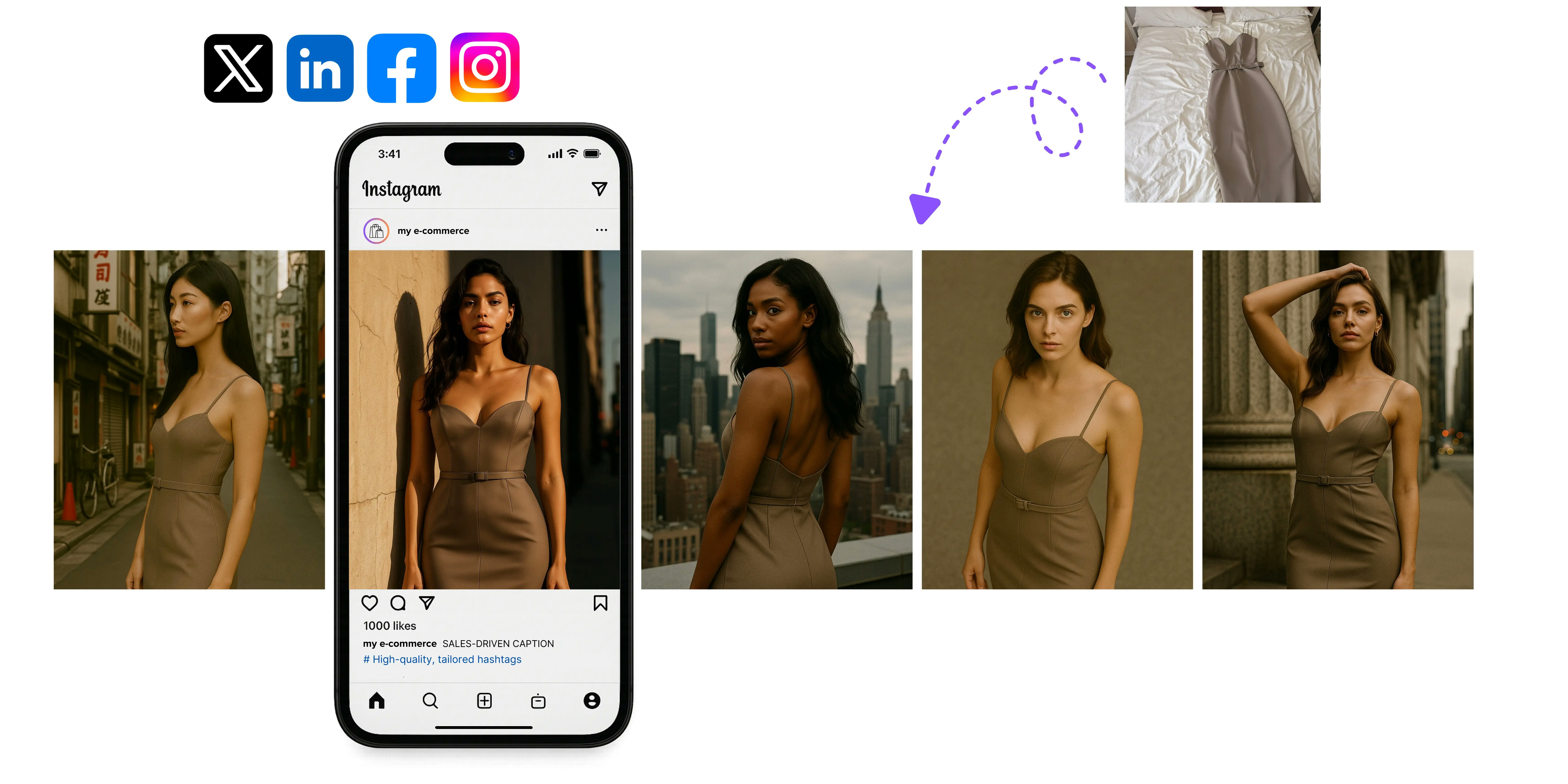 Palma viola - Generatore di contenuti di social media eCommerce e Scheduler media 1