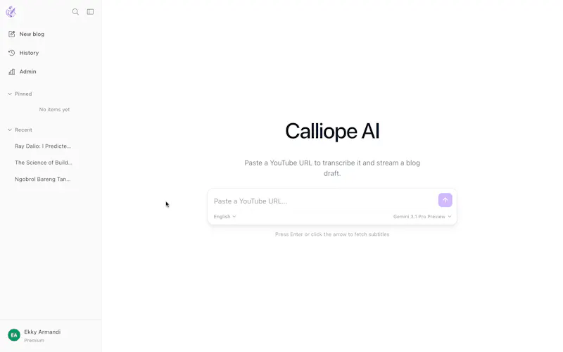 Calliope AI screenshot 2