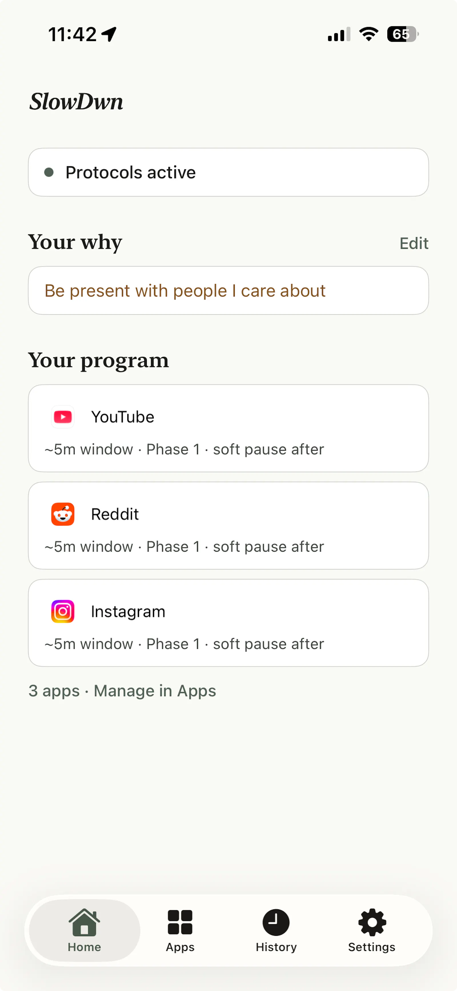 SlowDwn screenshot 2