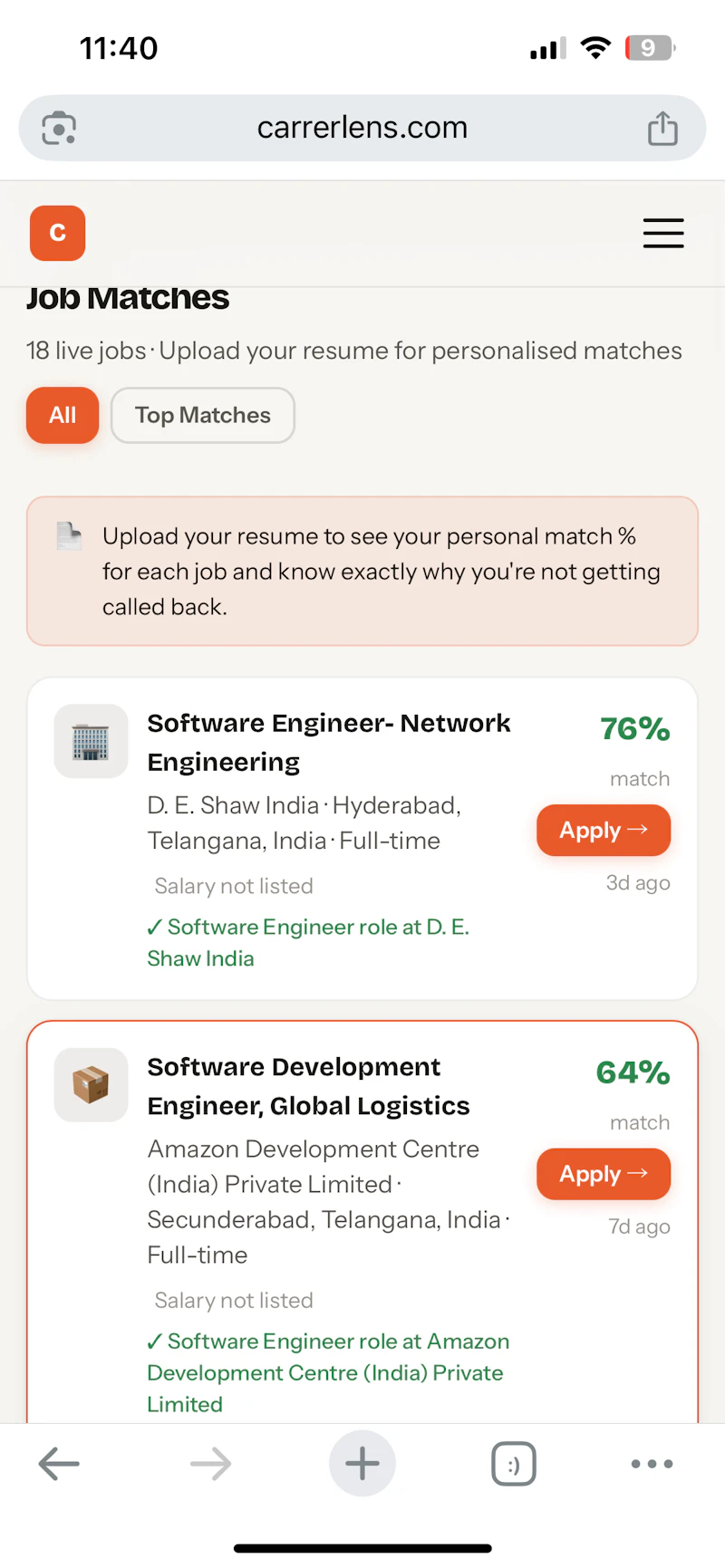 CareerLens screenshot 2